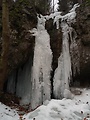 zamrznutý vodopád pod Hnilickou Kýčerou, časť Mraznice 850 m.n.m.