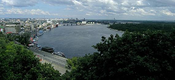 kijev Pohľad na rieku Dnepr