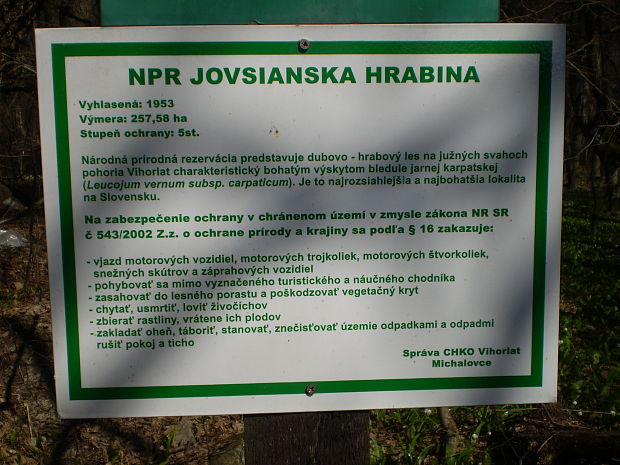 jovsianska hrabina - národná prírodná rezervácia