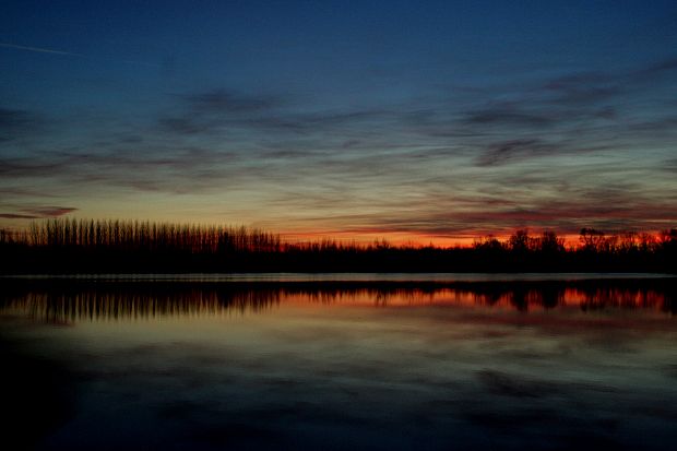 Súmrak nad Čunovskými jazerami