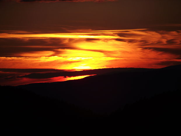 západ slnka nad Ponickou Hutou