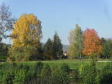 pohľad na jesennú prírodu, okolie rieky NItra