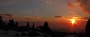 západ slnka nad Voseckou Boudou v Krkonošiach