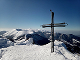 vrchol Veľký Rozsutec 1610 m.n.m. a pohľad na centrálny hrebeň Kriváňskej Malej Fatry