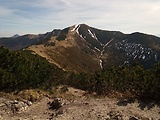 vrch Malý Fatranský Kriváň 1671 m.n.m. z vrchu Stratenec 1513 m.n.m.